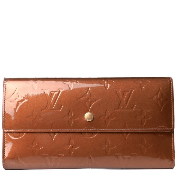 Authentic LOUIS VUITTON Bronze Monogram Vernis Wallet